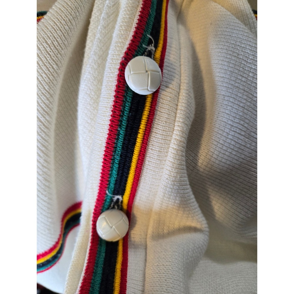 Vintage 90s Nautical Compass Cardigan Coastal Grandpa Yacht Club Oversized UK - Picture 7 of 10